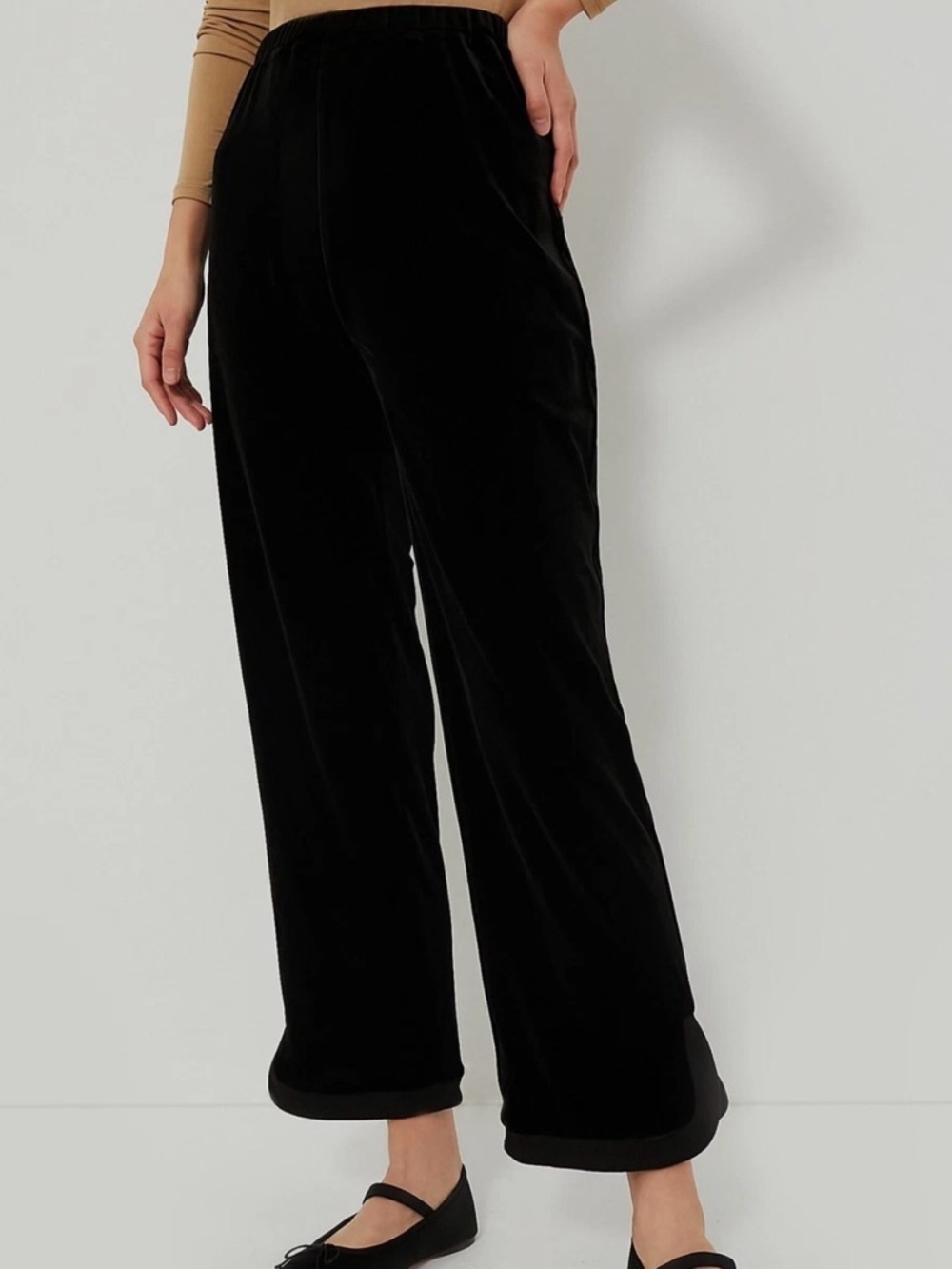 Tuckernuck Women's Black Velour Jojo Pants Elastic Waist sz medium